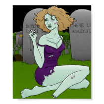 zombie girl print by hyperspaz zombie girl print