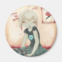 ZOMBIE GOTH girl brain sweet magnets