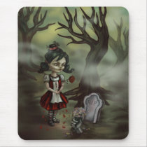 Zombie Graveyard Girl Mouse Pads
