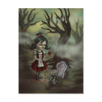 Zombie Graveyard Girl Post Card
