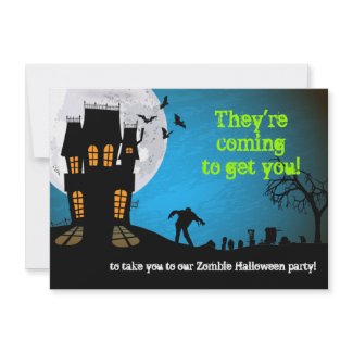 Zombie Graveyard Halloween Party Announcement