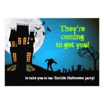 Zombie Graveyard Halloween Party Announcement