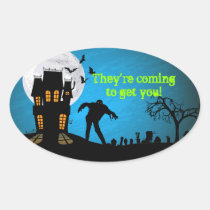 Zombie Graveyard Halloween Sticker