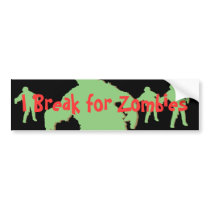 Zombie Green Silhouette bumper stickers