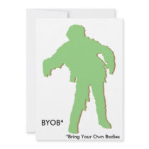 Zombie Green Silhouette invitations