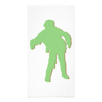 Zombie Green Silhouette Photo Cards