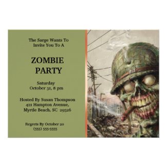 Zombie Halloween Party Invitations