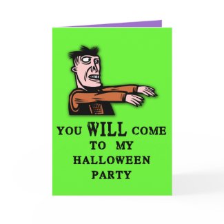 Zombie Halloween Party Invitations card