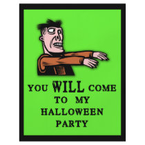 Zombie Halloween Party Invitations flyers
