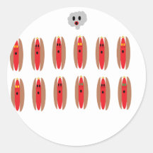 Zombie Hot Dogs Stickers