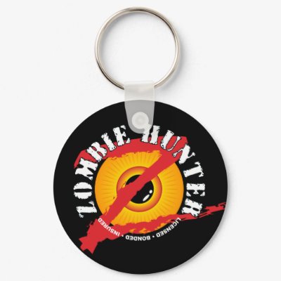 Zombie Hunter Badge Keychain by digitalfire
