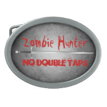Zombie Hunter No Double Taps Sword Belt Buckle