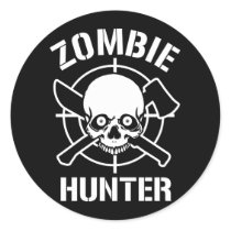 Zombie Hunter Round Stickers