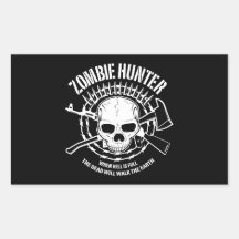 zombie hunter undead living dead rectangular sticker