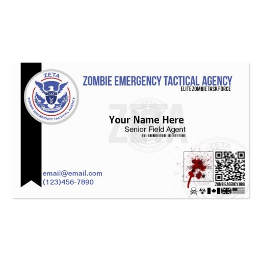 Zombie ID/Business Card ZETA (front side)