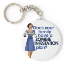 Zombie Infestation Plan Key Chain