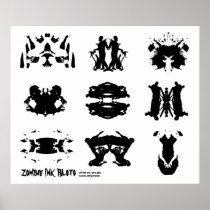 Zombie Ink Blot Rorschach dark psychology Art Print