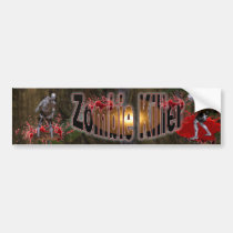 zombie, killer, fantasy, birthday, xbox, video, game, ray-gun, Bumper Sticker with custom graphic design