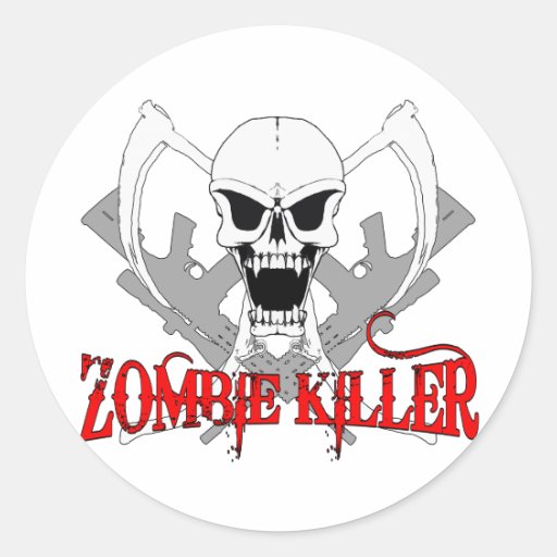 zombie killer 3 round sticker