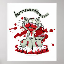Zombie Kitty Brains!! Posters