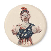 Zombie Lady Liberty Fridge Magnet