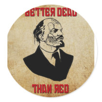 Zombie Lenin; Better Dead Than Red Round Stickers