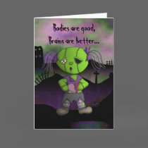 Zombie Love Bodies Brains and hearts Valentine cards