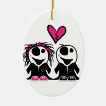 ZOMBIE LOVE CHRISTMAS TREE ORNAMENT