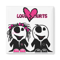 ZOMBIE LOVE HURTS magnets by doonidesigns ZOMBIE LOVE HURTS magnets