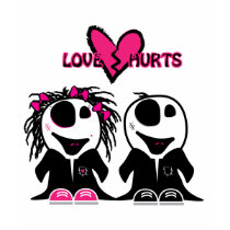 ZOMBIE LOVE HURTS t-shirts by doonidesigns ZOMBIE LOVE HURTS t-shirts
