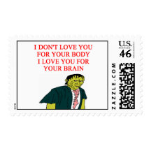 zombie love postage stamp
