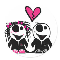 ZOMBIE LOVE ROUND STICKER