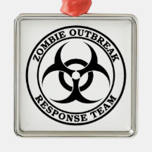 Zombie Outbreak Response Team (Biohazard) Christmas Tree Ornaments