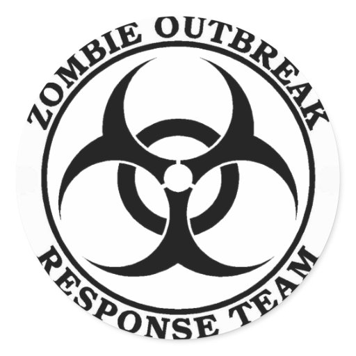 Zombie Outbreak Response Team (Biohazard) Classic Round Sticker Zazzle