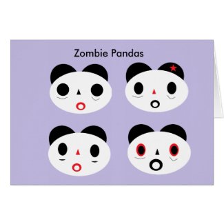 Zombie Pandas Greeting Cards
