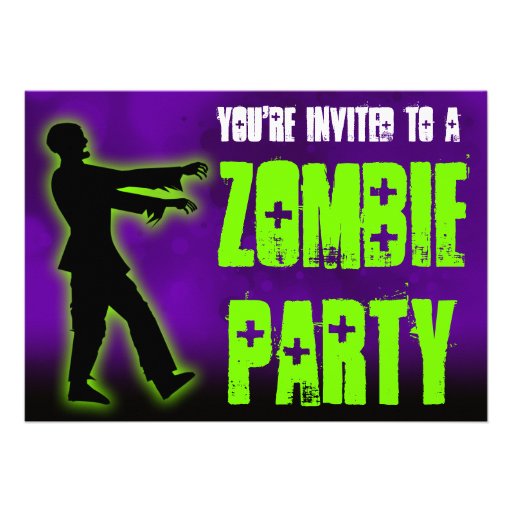 Zombie Party, Green Walker Personalized Invitations