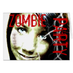Zombie Party Undead Teen Girl with wounds Greeting Card