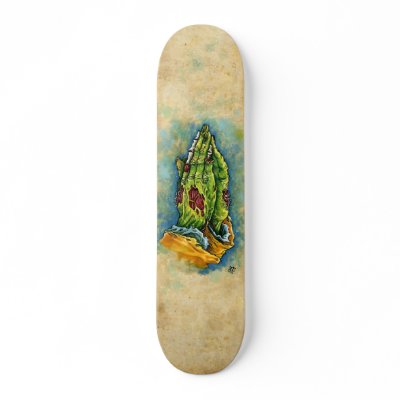 ZOMBIE PRAYING HANDS SKATE DECK by robo6net