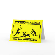 Zombie Preparedness Axes Reload Design Greeting Cards