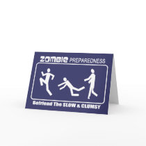 Zombie Preparedness Befriend Slow WHITE Design Cards