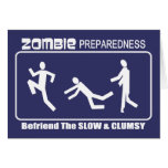 Zombie Preparedness Befriend Slow WHITE Design Cards