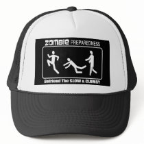 Zombie Preparedness Befriend Slow WHITE Design Mesh Hats