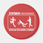Zombie Preparedness Befriend Slow WHITE Design Refrigerator Magnets