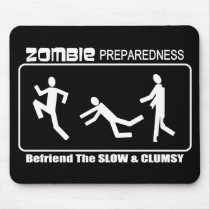 Zombie Preparedness Befriend Slow WHITE Design Mousepad