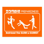 Zombie Preparedness Befriend Slow WHITE Design Post Cards