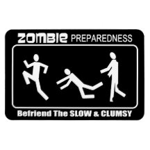 Zombie Preparedness Befriend Slow WHITE LG Design Flexible Magnets
