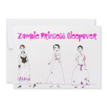 Zombie Princess Sleepover Personalized Announcement