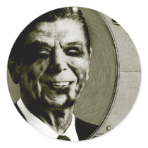 Zombie Reagan Round Sticker
