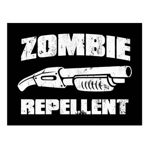 zombie repellent - the shotgun post card