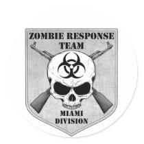 Zombie Response Team: Miami Division Round Stickers